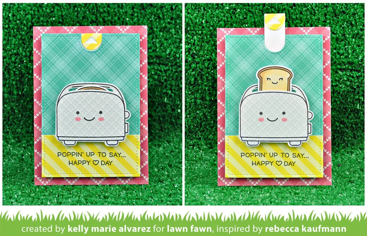Lawn Fawn Let's Toast Pull Tab Stanzschablonen Toast