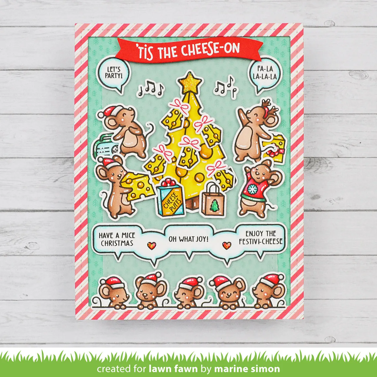 Lawn Fawn Cheesy Christmas Add-On Stempel LF3502 Mäuse