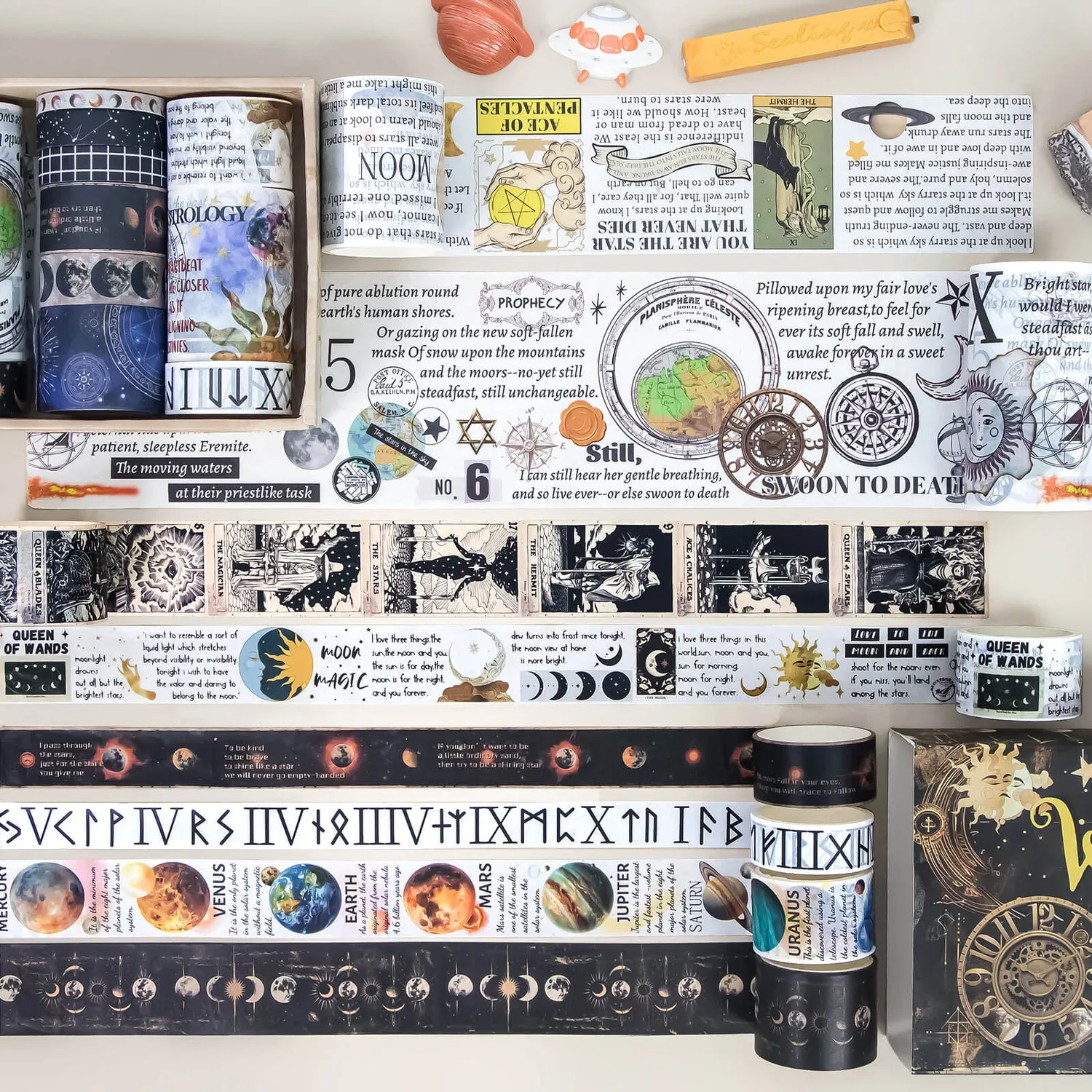 Ieebee Vintage Galaxy Washi Tape Set 25 Rollen Zodiac