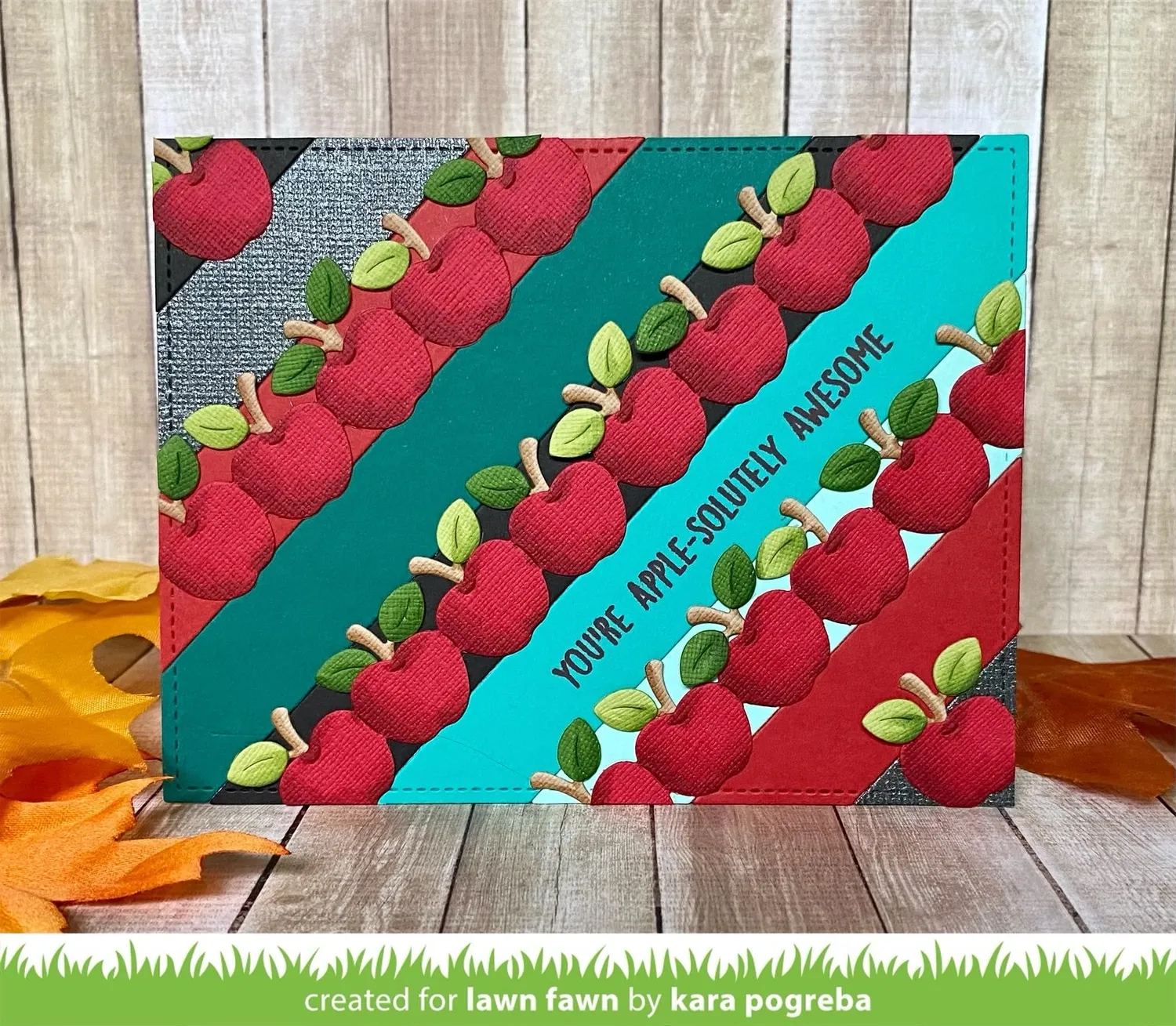 Lawn Fawn Lawn Cuts Apple Border Stanze Apfel 15,5 cm