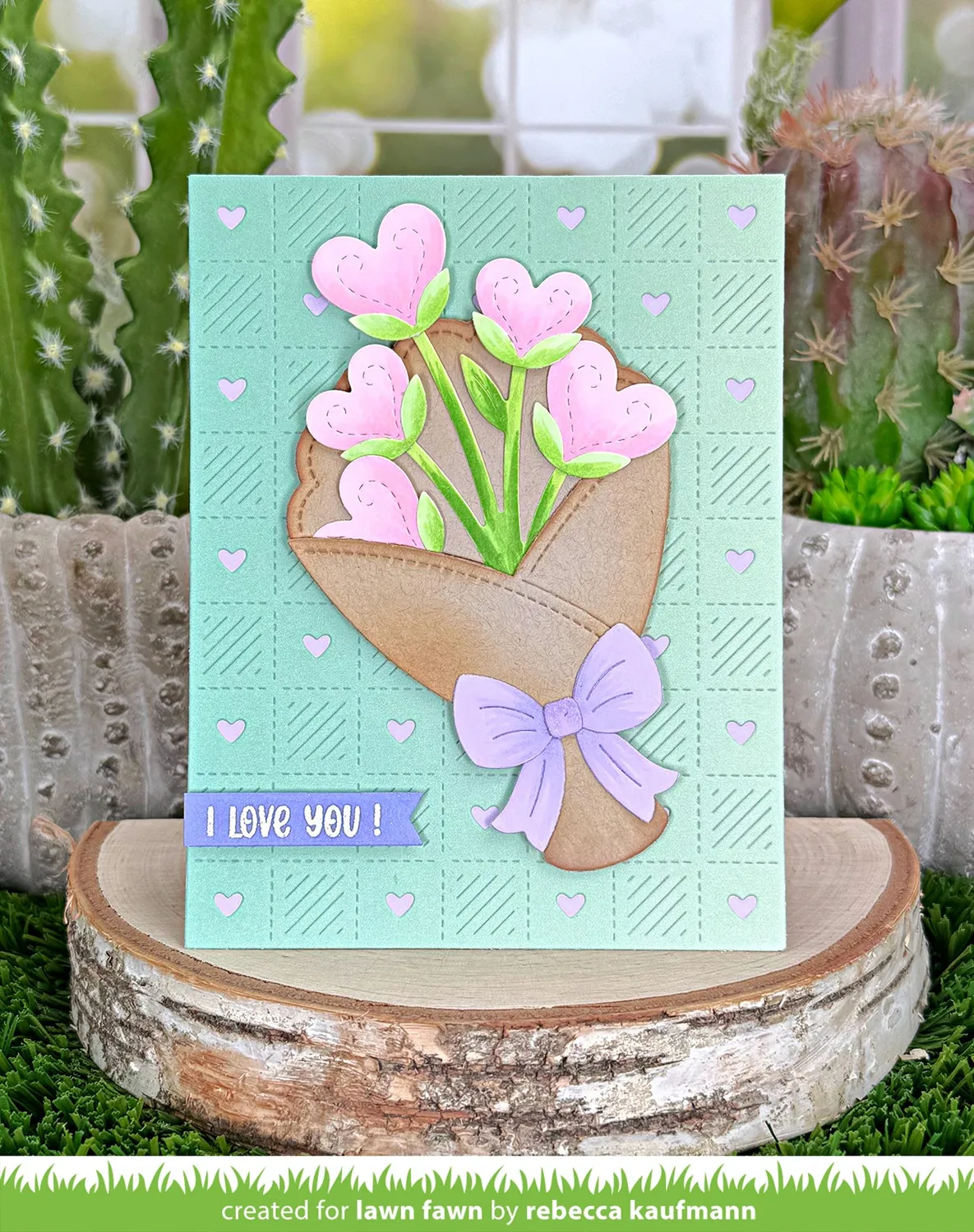 Lawn Fawn Lawn Cuts Checkered Hearts Backdrop Stanzschablone