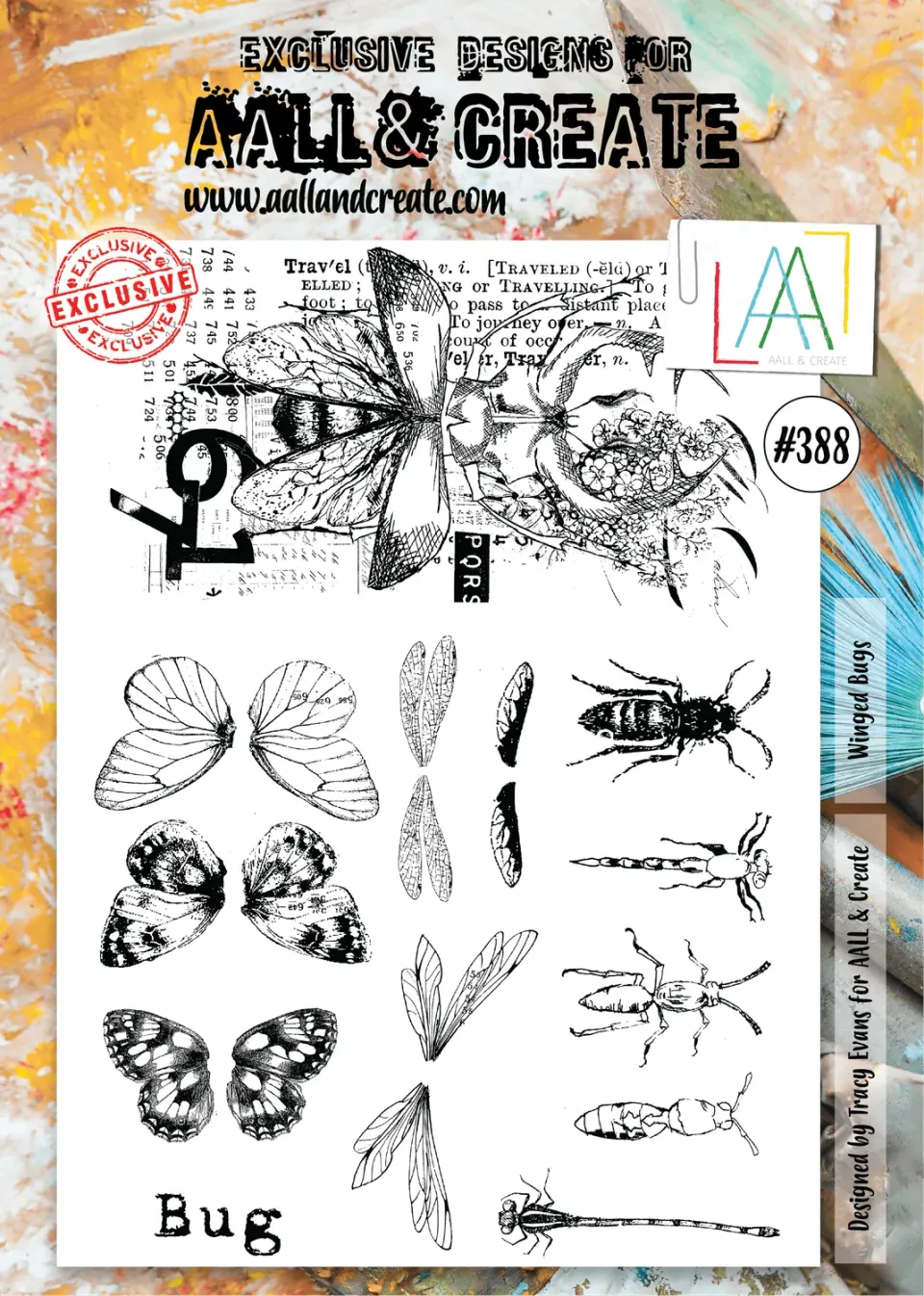 AALL and Create 388 Winged Bugs Stempelset A4 klar