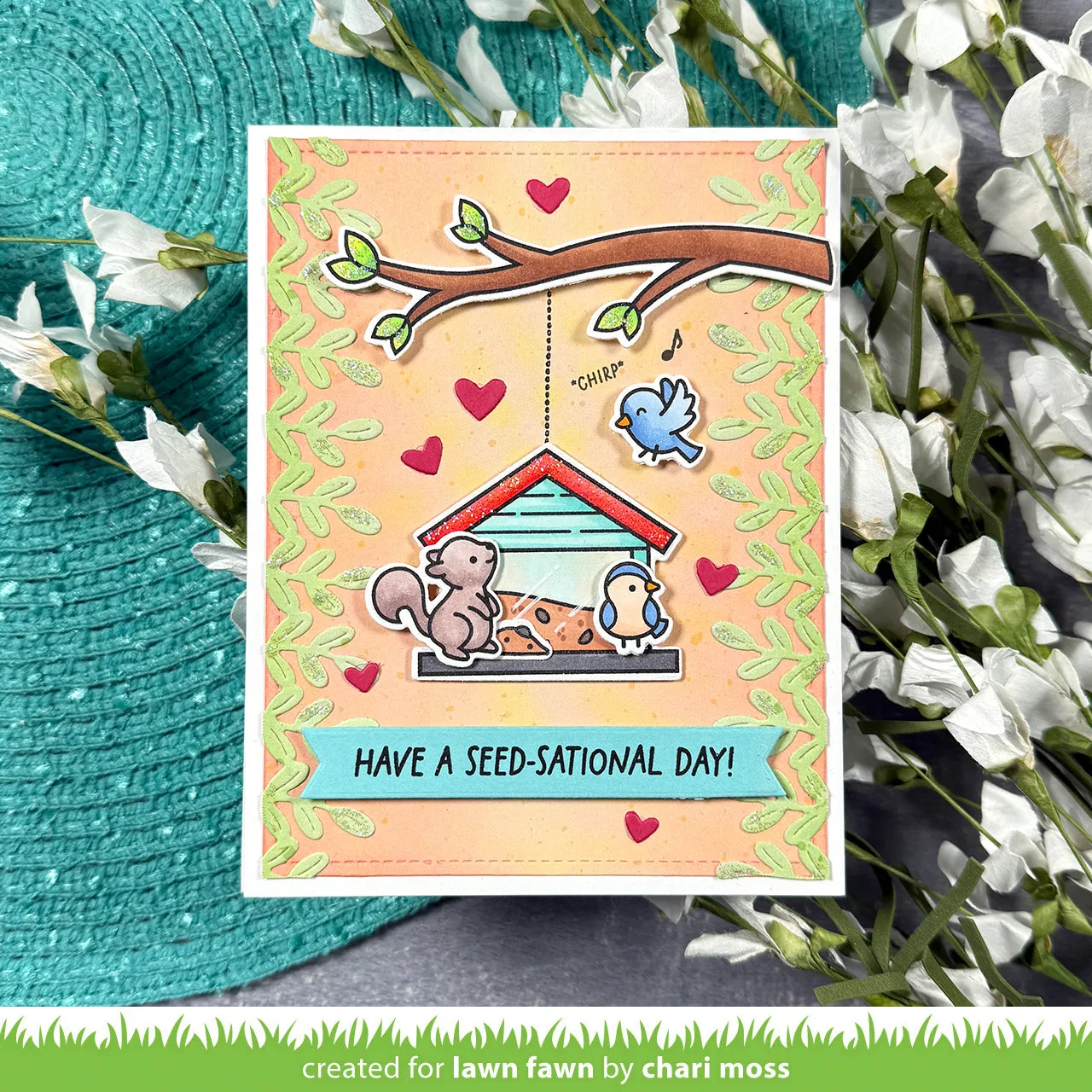 Lawn Fawn Leafy Border Stanzschablone Blätterbordüre