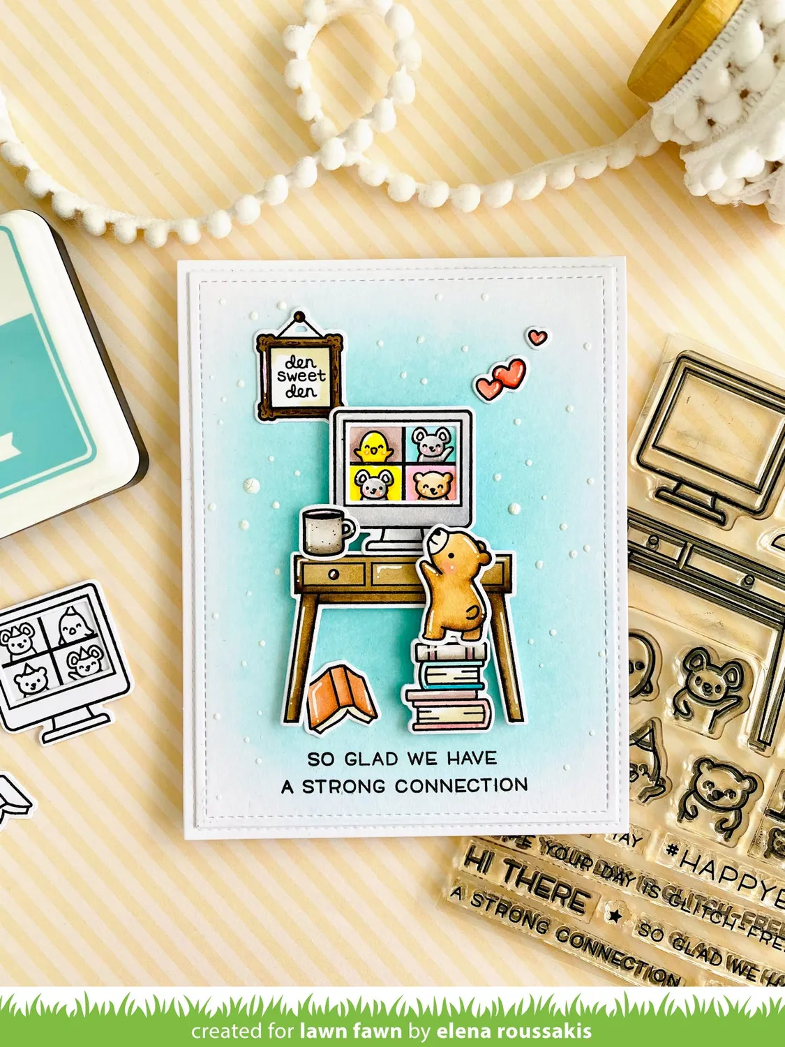 Lawn Fawn Virtual Friends Stempelset Computer