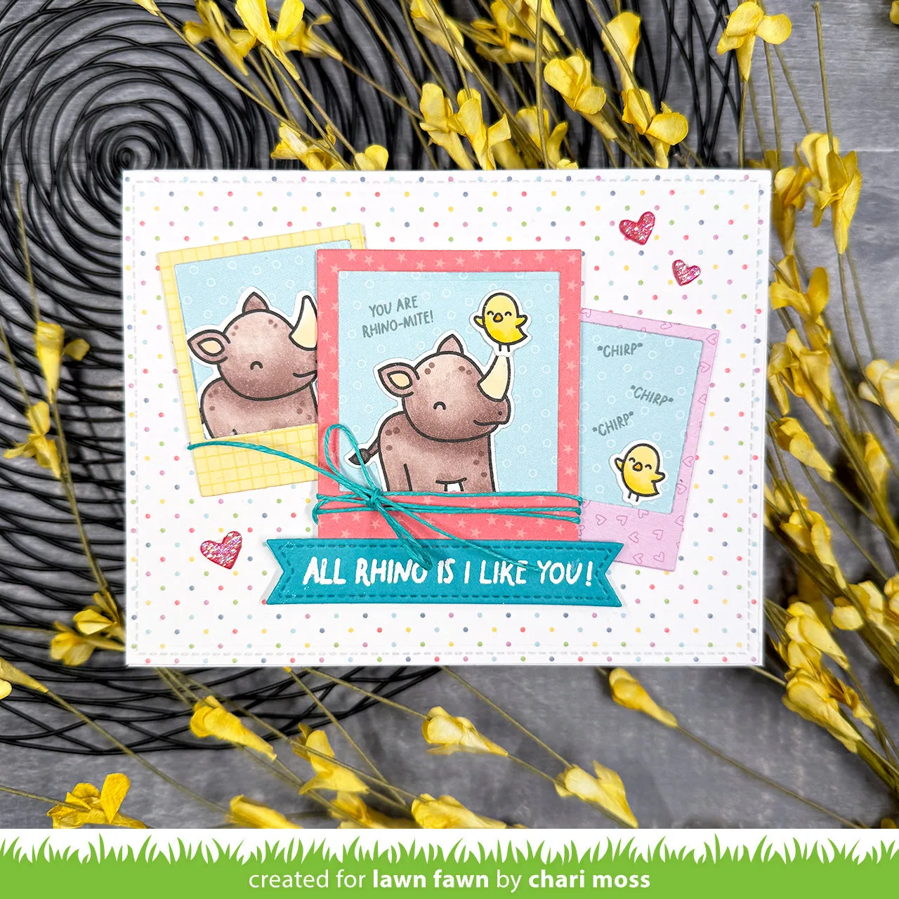 Lawn Fawn Rhino-mite Clear Stamps Nashorn Mini