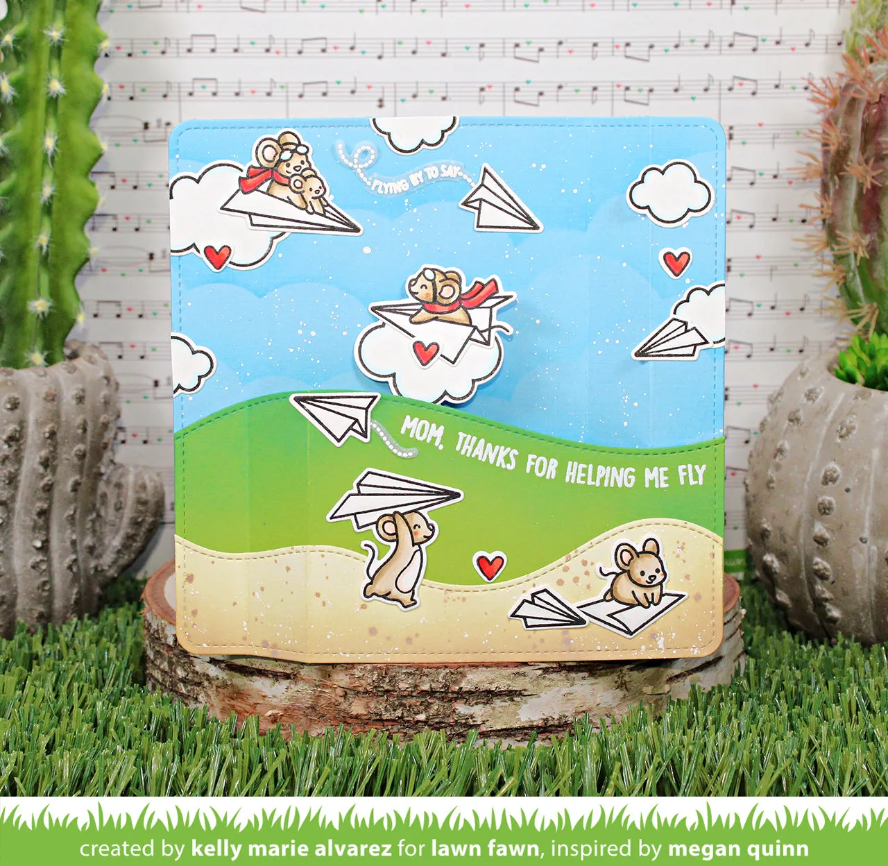 Lawn Fawn Just Plane Awesome Stempelset Mäuse