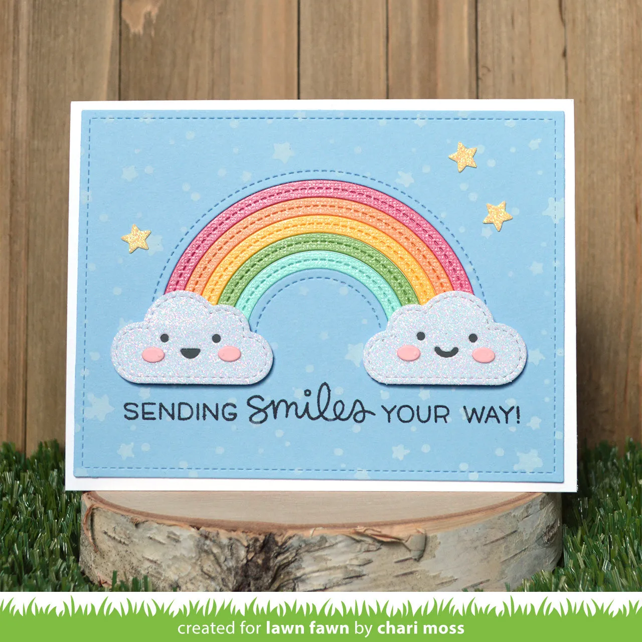 Lawn Fawn Lawn Cuts Stitched Rainbow Stanzschablonen Regenbogen