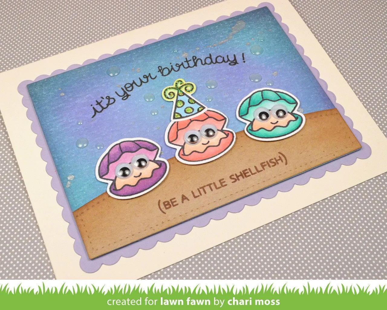 Lawn Fawn Year Six Clear Stamps Geburtstag Muschel Mini