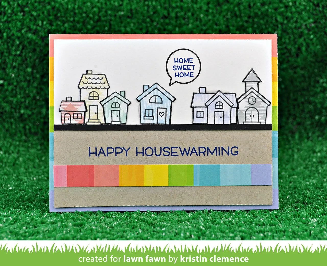 Lawn Fawn Happy Village Stempelset Häuser Einzug