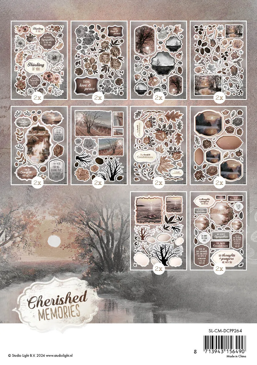 StudioLight Cherished Memories Die-Cut Block Trauer Papierelemente