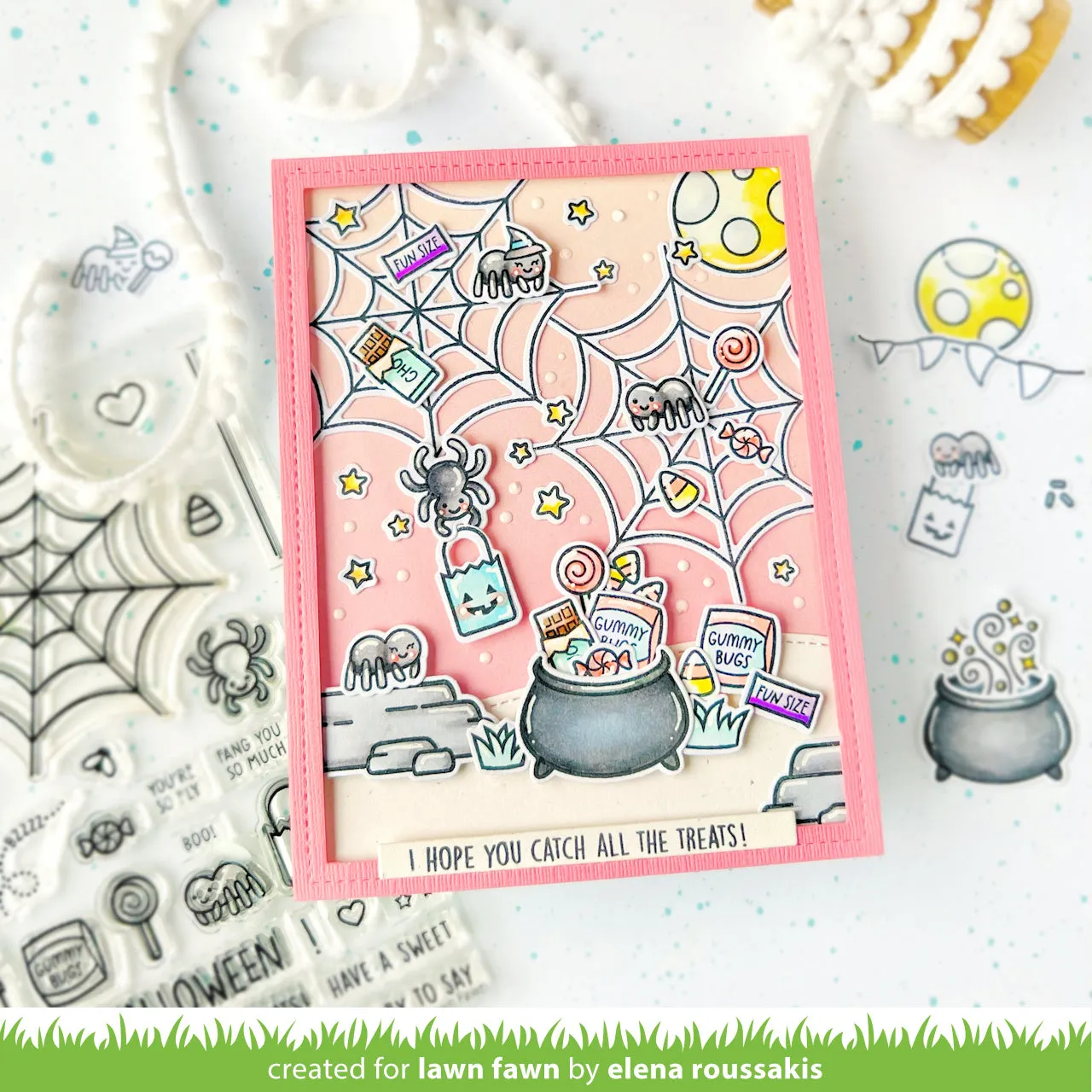 Lawn Fawn Sweet Spiders Clear Stamps Halloween