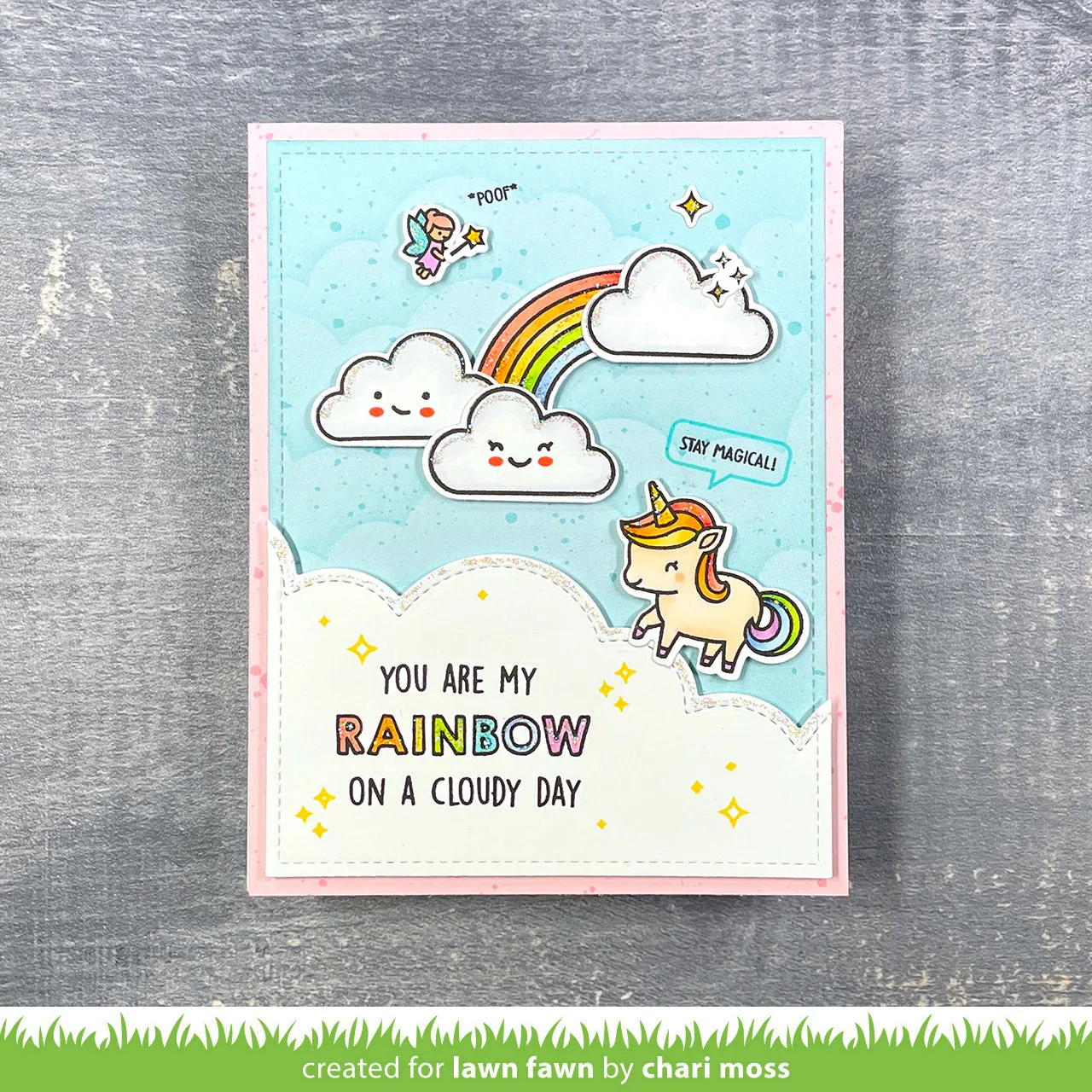 Lawn Fawn My Rainbow Clear Stamps Regenbogen Einhorn