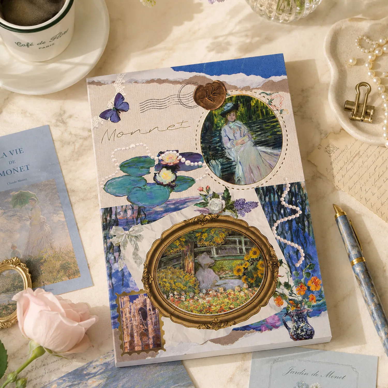 Ieebee Monet Journal 3D Seerosen Cover 60 Seiten