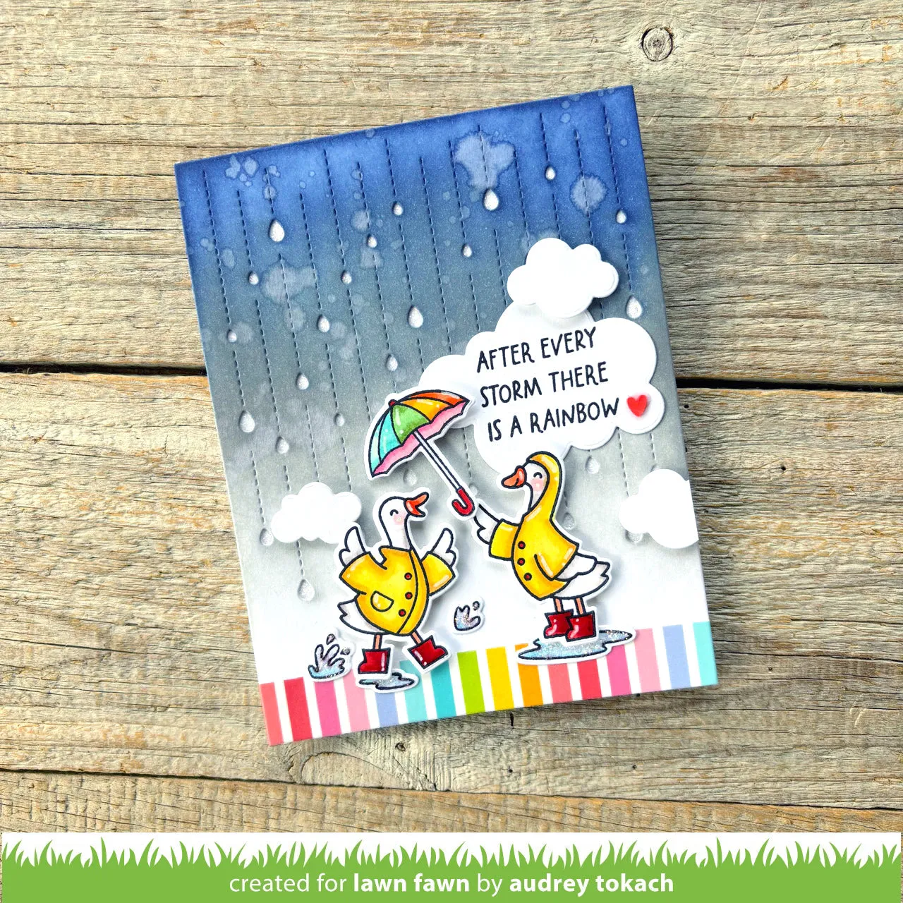 Lawn Fawn Rainbow Sentiments Stempelset Regenbogen
