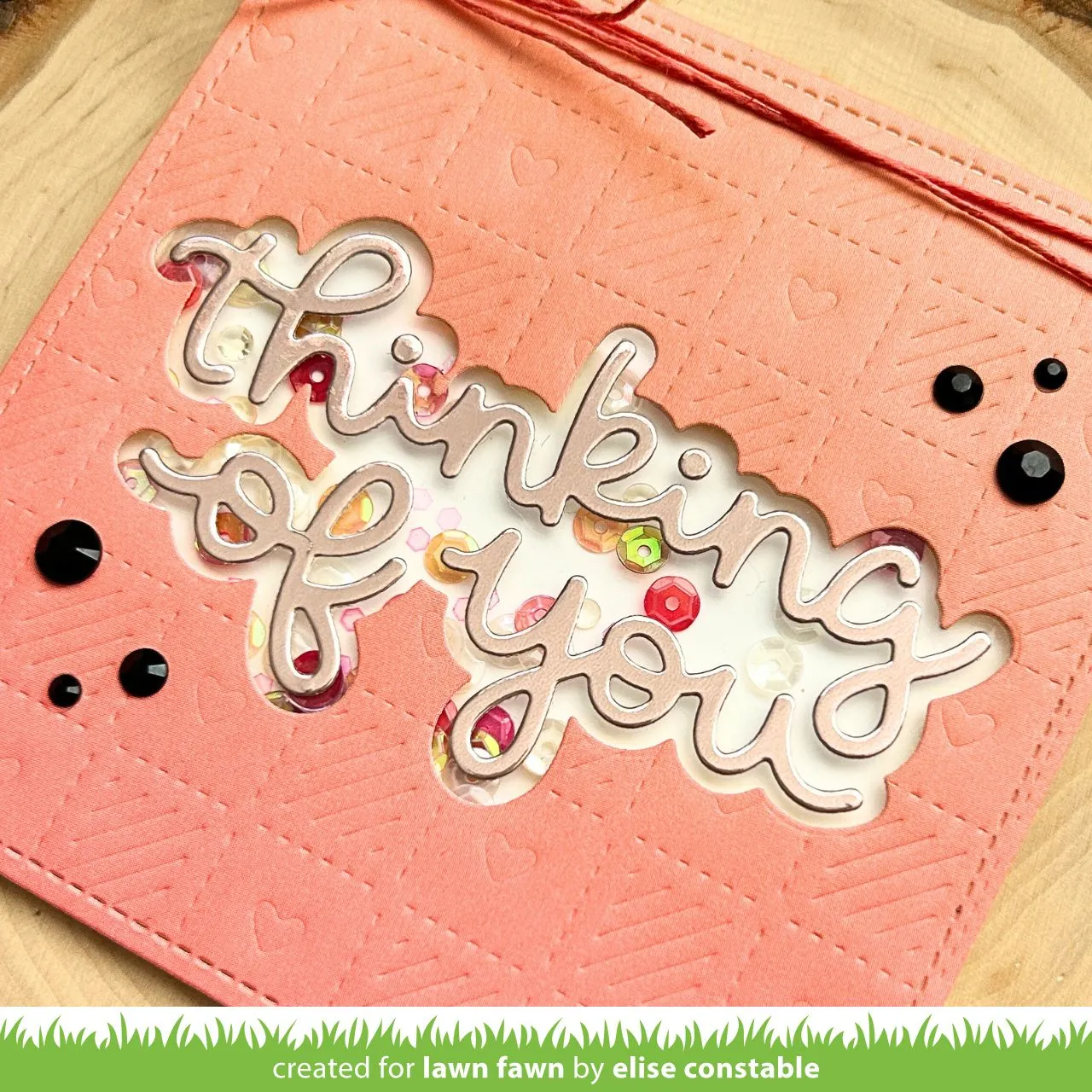 Lawn Fawn Lawn Cuts Scripty Thinking of You Stanze Outline