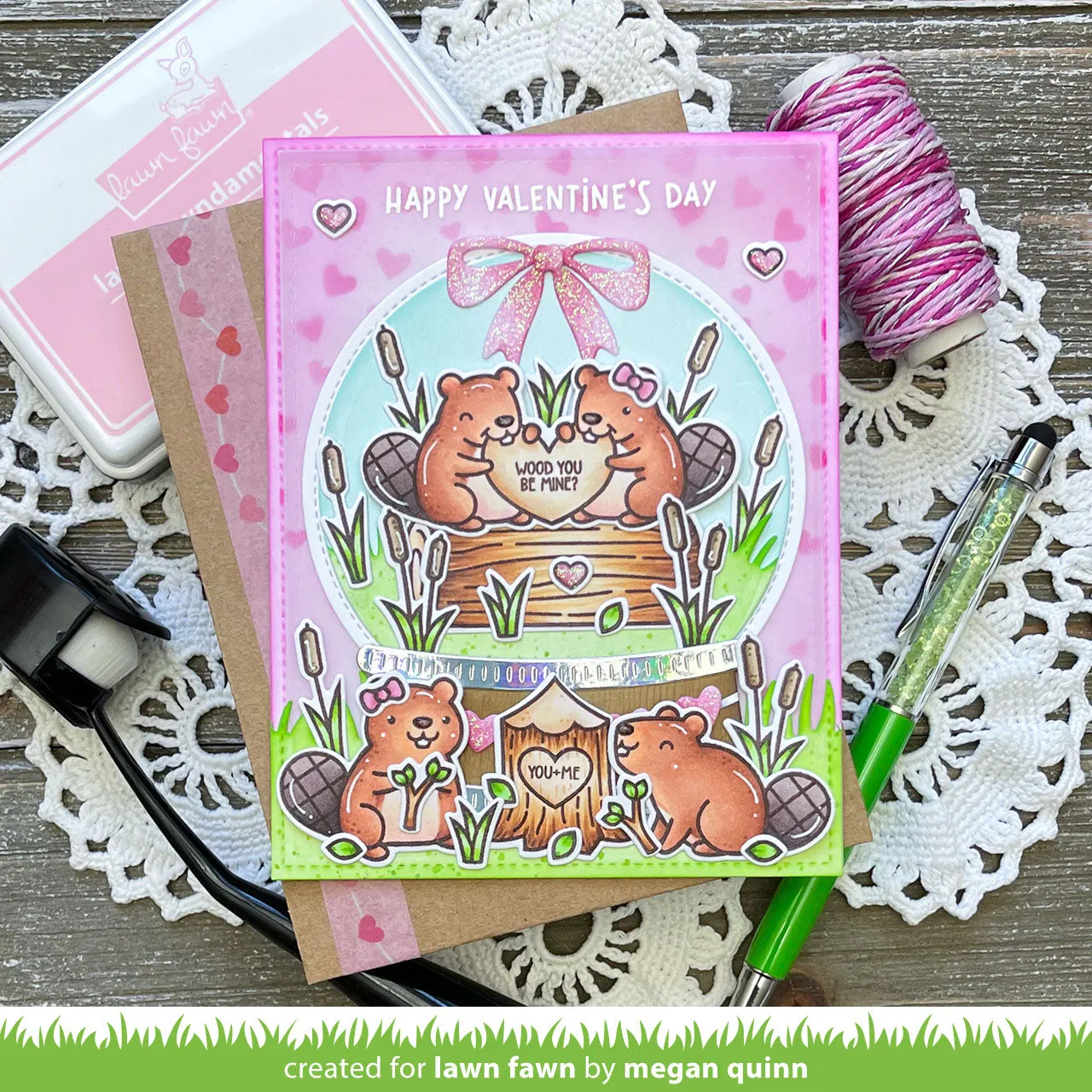 Lawn Fawn String of Hearts Washi Tape Herzen 10m