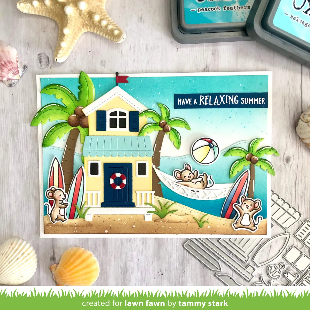 Lawn Fawn Build-A-House Beach Add-On Stanze Sommer