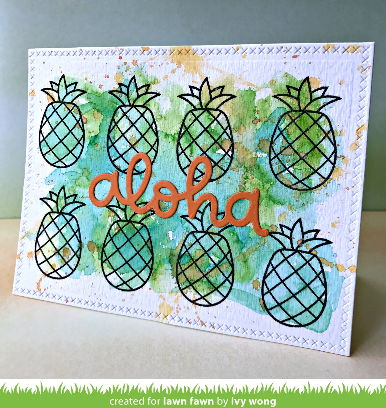 Lawn Fawn Aloha Stempelset Clear Stamps Mini Ananas