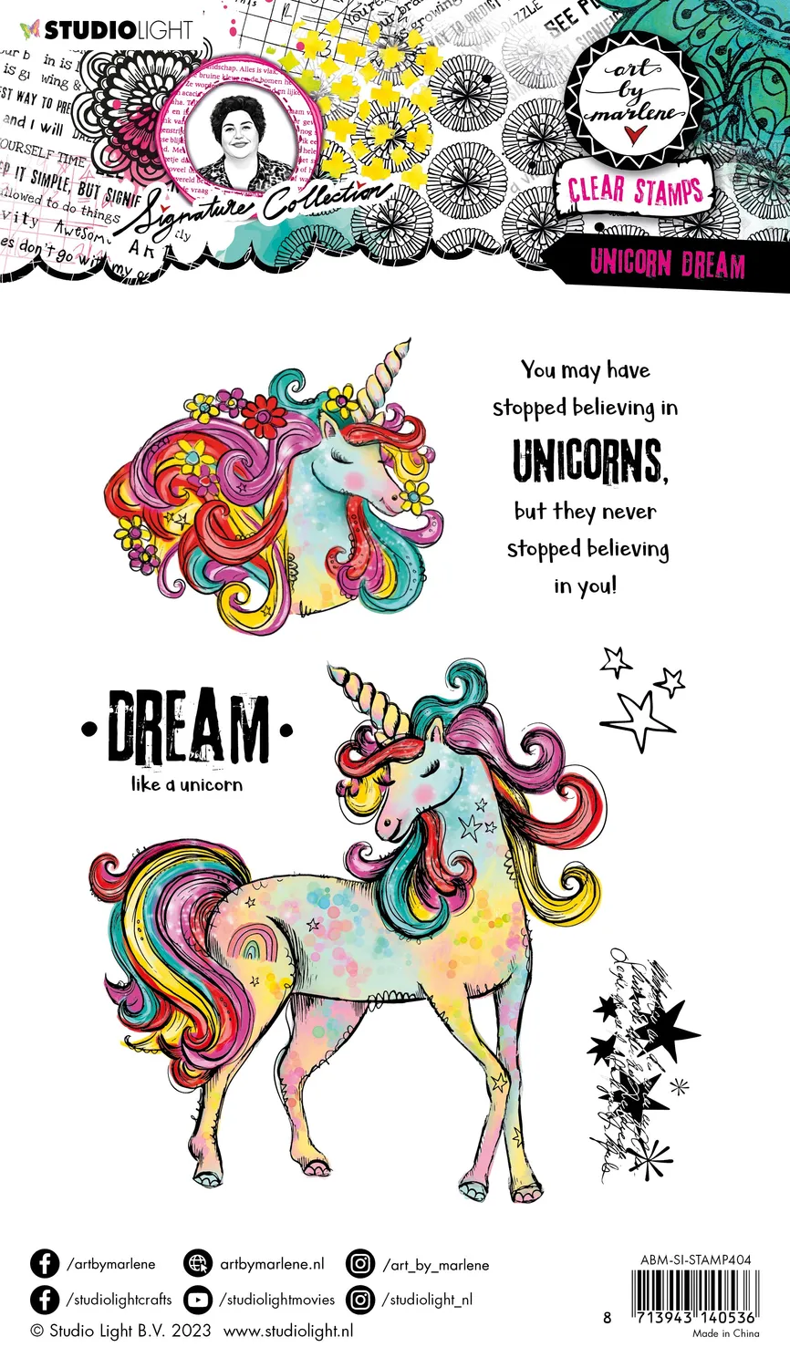 Art by Marlene Signature Clear Stamp Unicorn Dream Einhorn