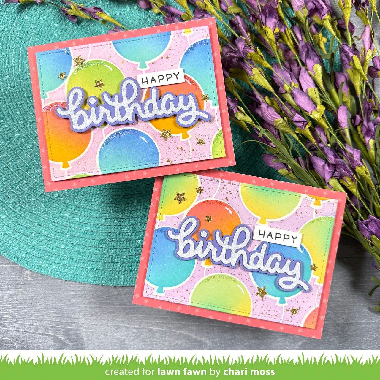 Lawn Fawn Scripty Birthday Outline Stanze Kontur