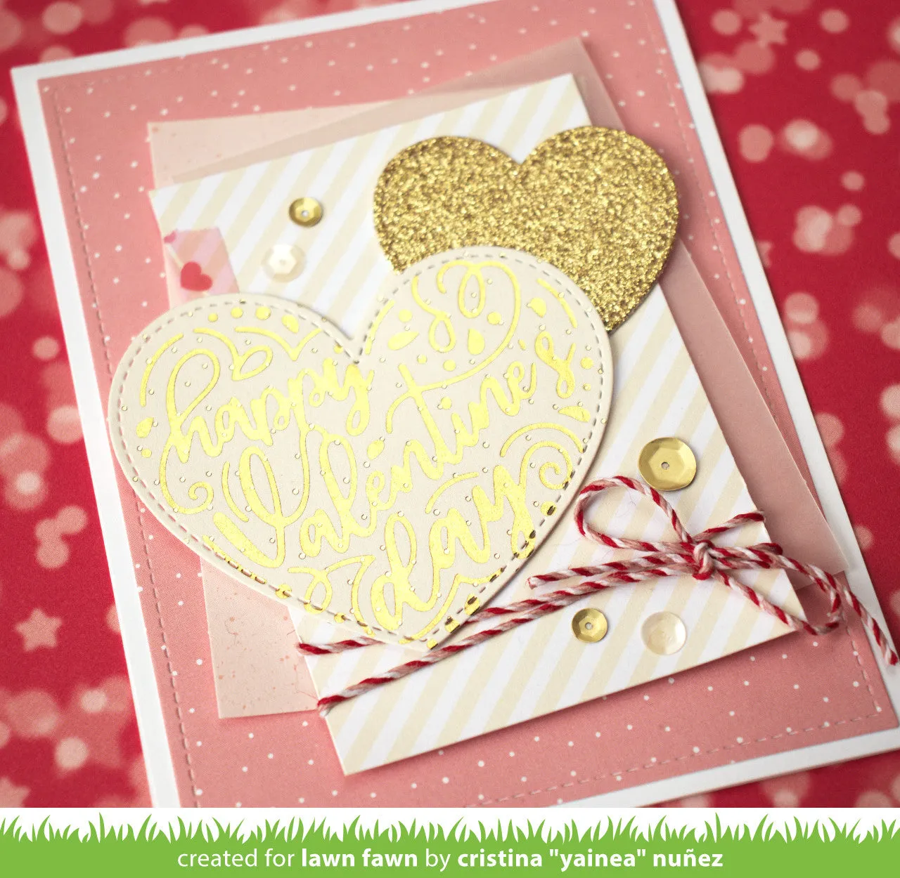 Lawn Fawn Foiled Sentiments Happy Valentines Heißfolie