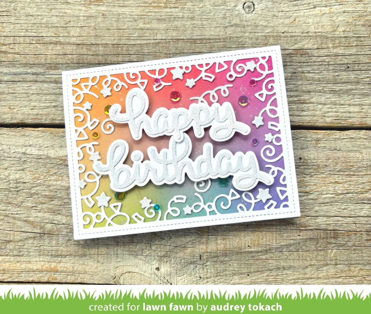 Lawn Fawn Scripty Birthday Outline Stanze Kontur