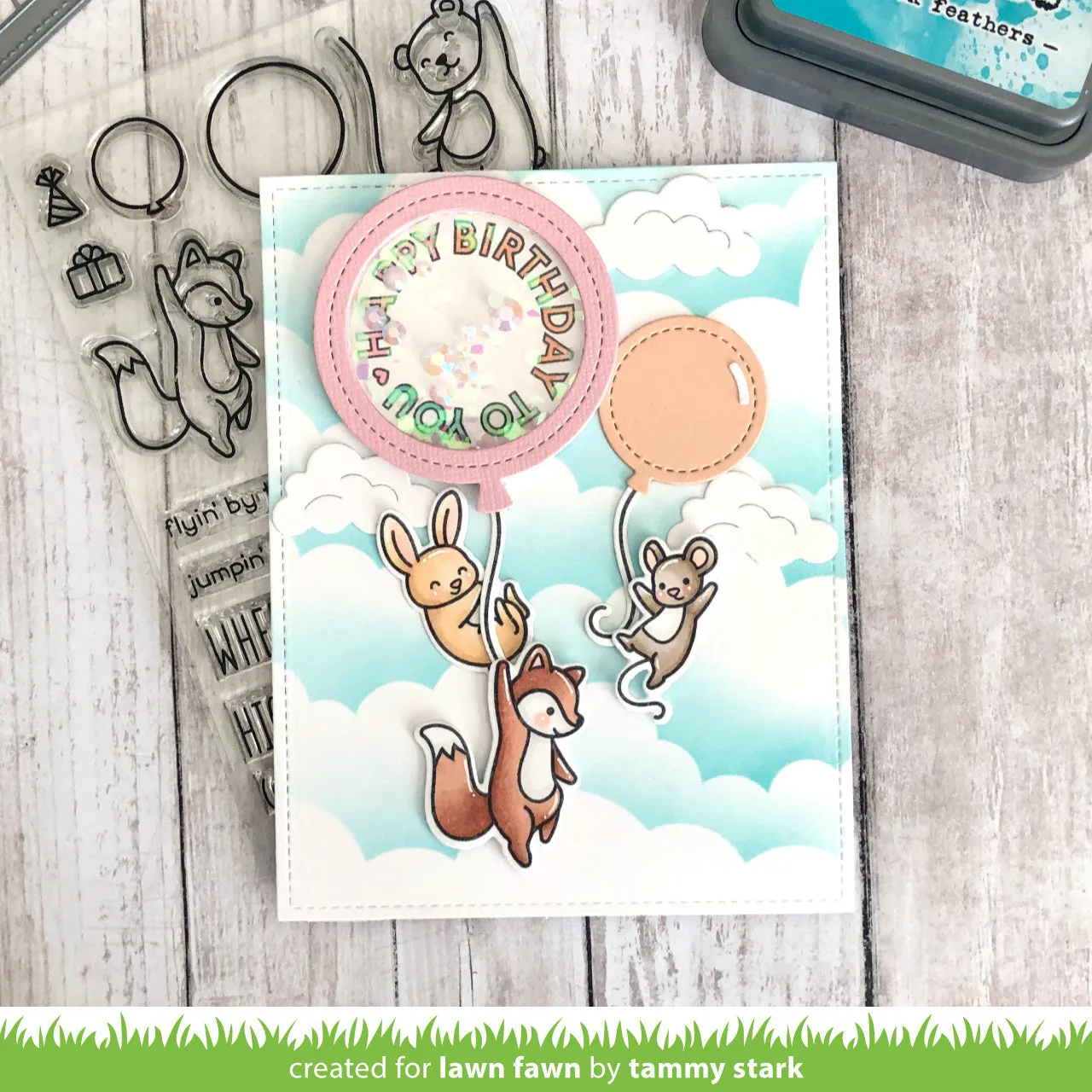 Lawn Fawn Cloudy Schablone 15x15cm Wolken Himmel