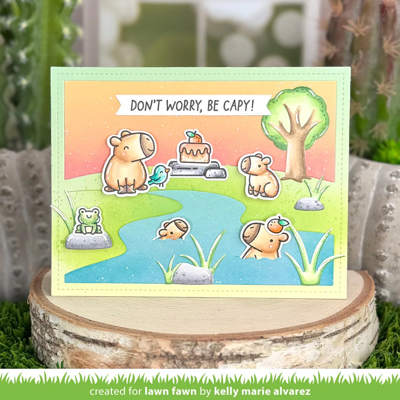 Lawn Fawn Riverside Backdrop Landscape Lawn Cuts Fluss
