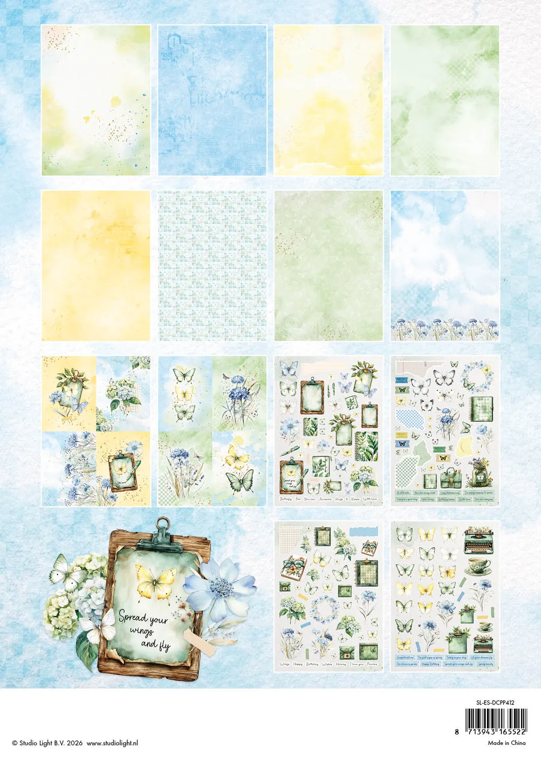StudioLight Essentials Butterflies Die-Cut Papierblock 28 Blatt
