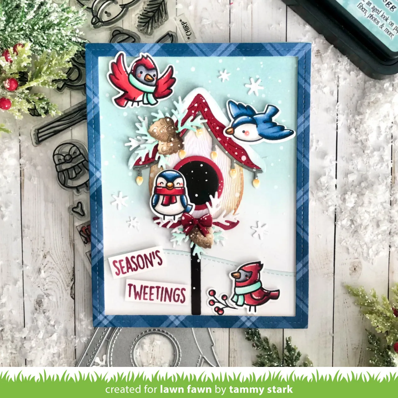 Lawn Fawn Build-A-Birdhouse Christmas Stanzschablone