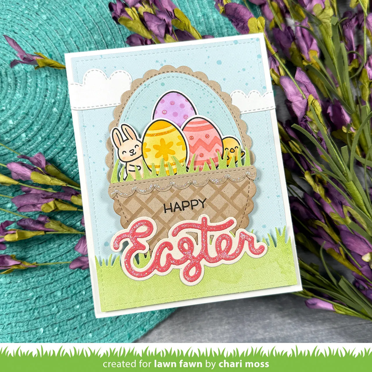 Lawn Fawn Stamp N Stencil Easter Eggs LF4028 Klartextstempel