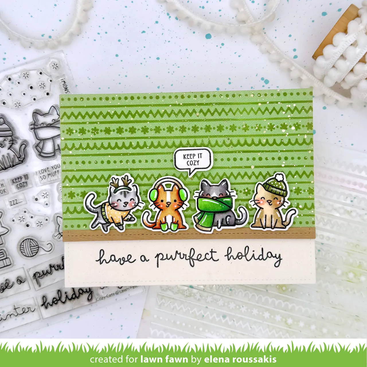 Lawn Fawn Cozy Sweater Stencil Schablone 15x15cm Winter