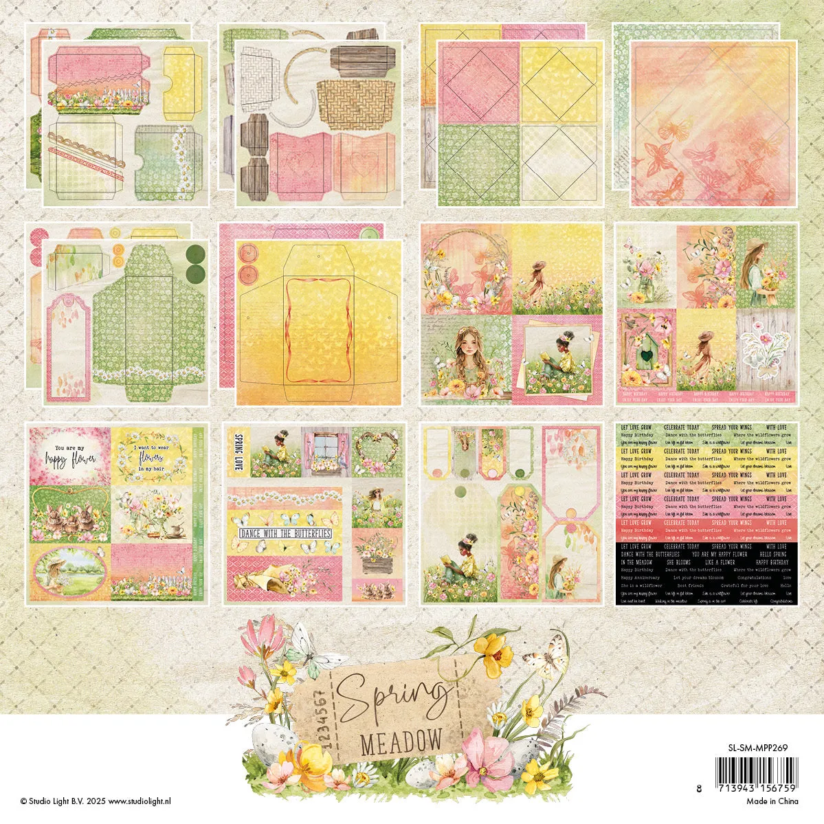 StudioLight Spring Meadow Mixed Paper Pad 203 x 203 mm