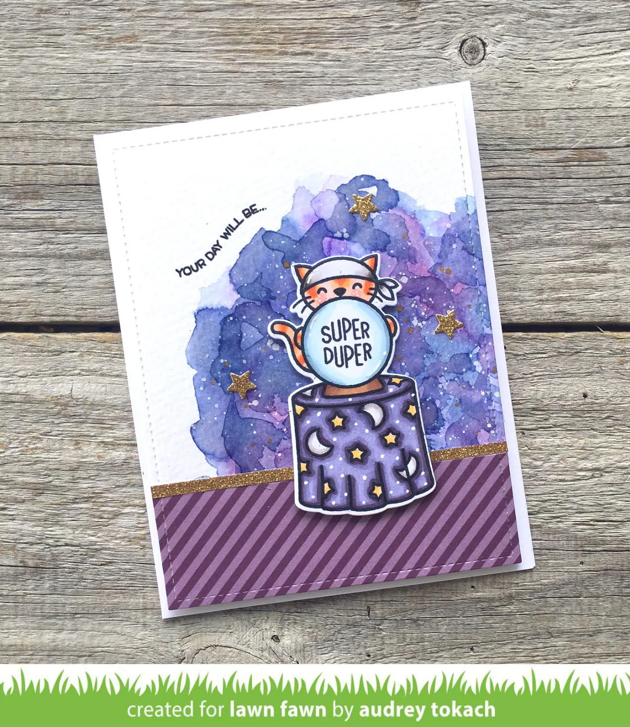 Lawn Fawn Fortune Teller Tabby Clear Stamps Katze