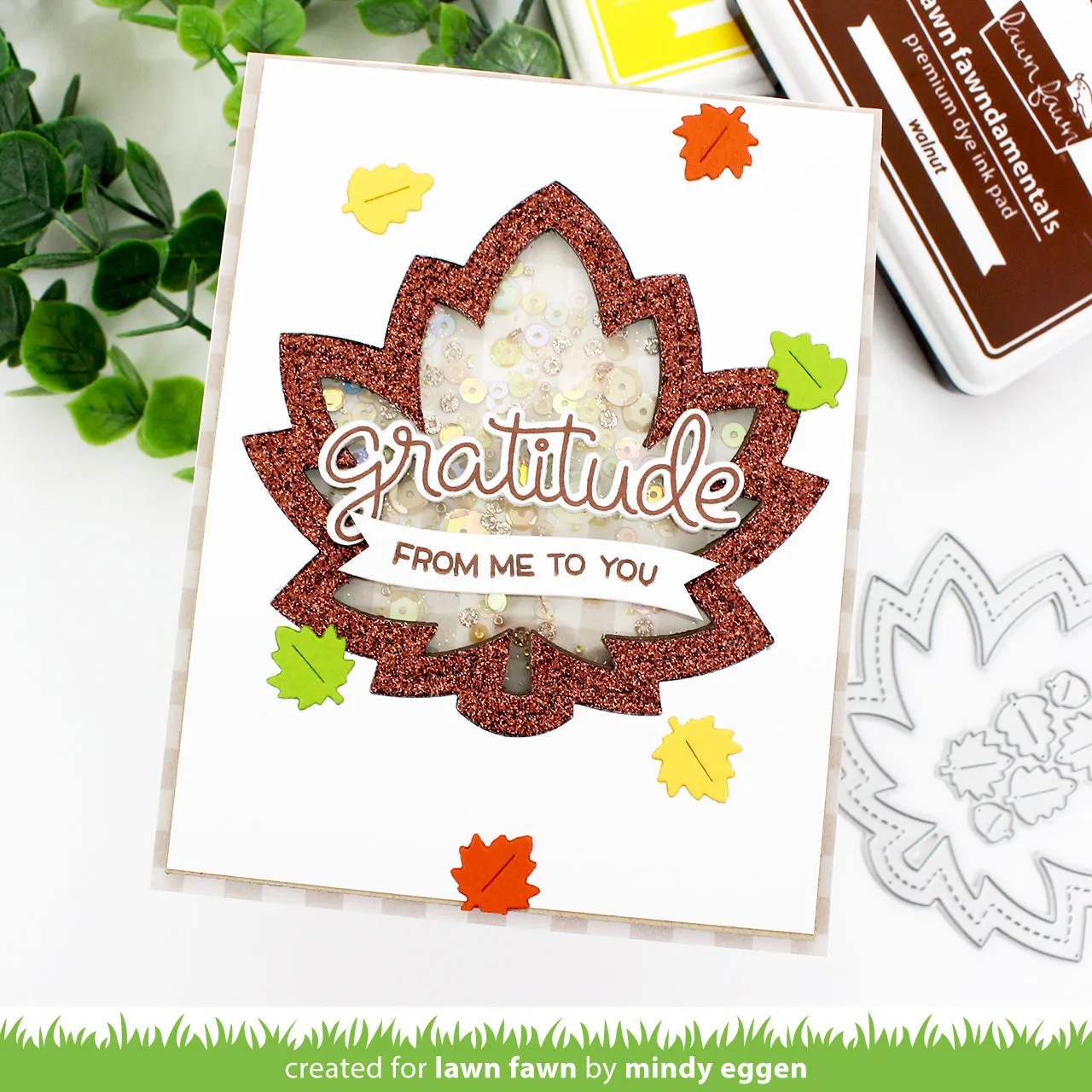 Lawn Fawn Lawn Cuts Stitched Maple Leaf Frame Stanzen Herbst