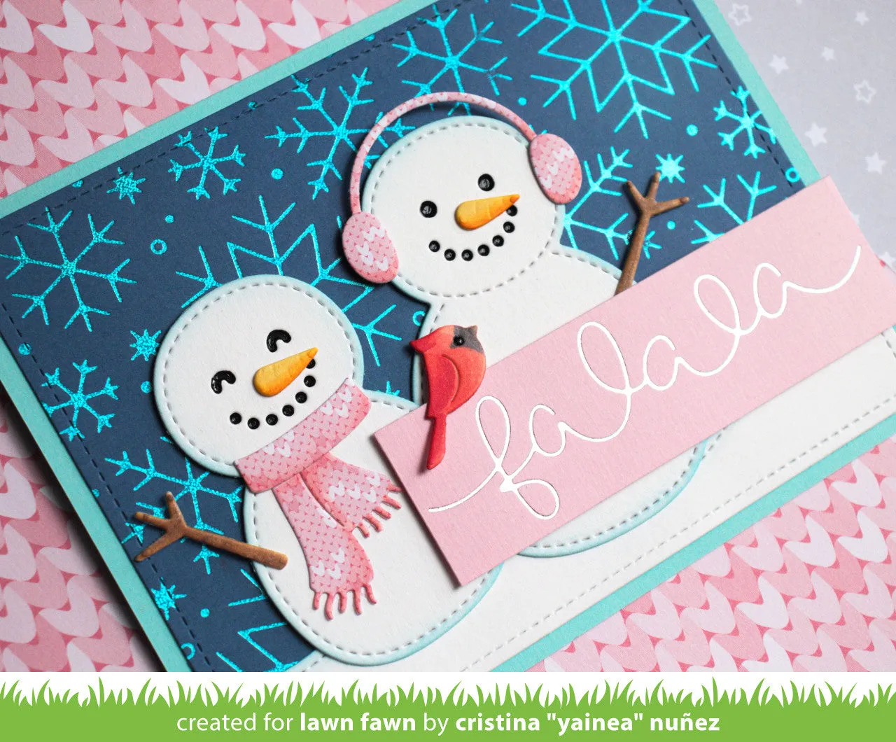 Lawn Fawn Winter Big Scripty Words Hot-Foil-Platten Weihnachten