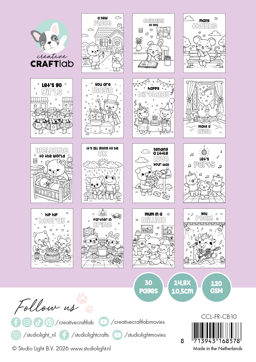 StudioLight Creative Craftlab Friendz cuties Malbuch 30 Blatt