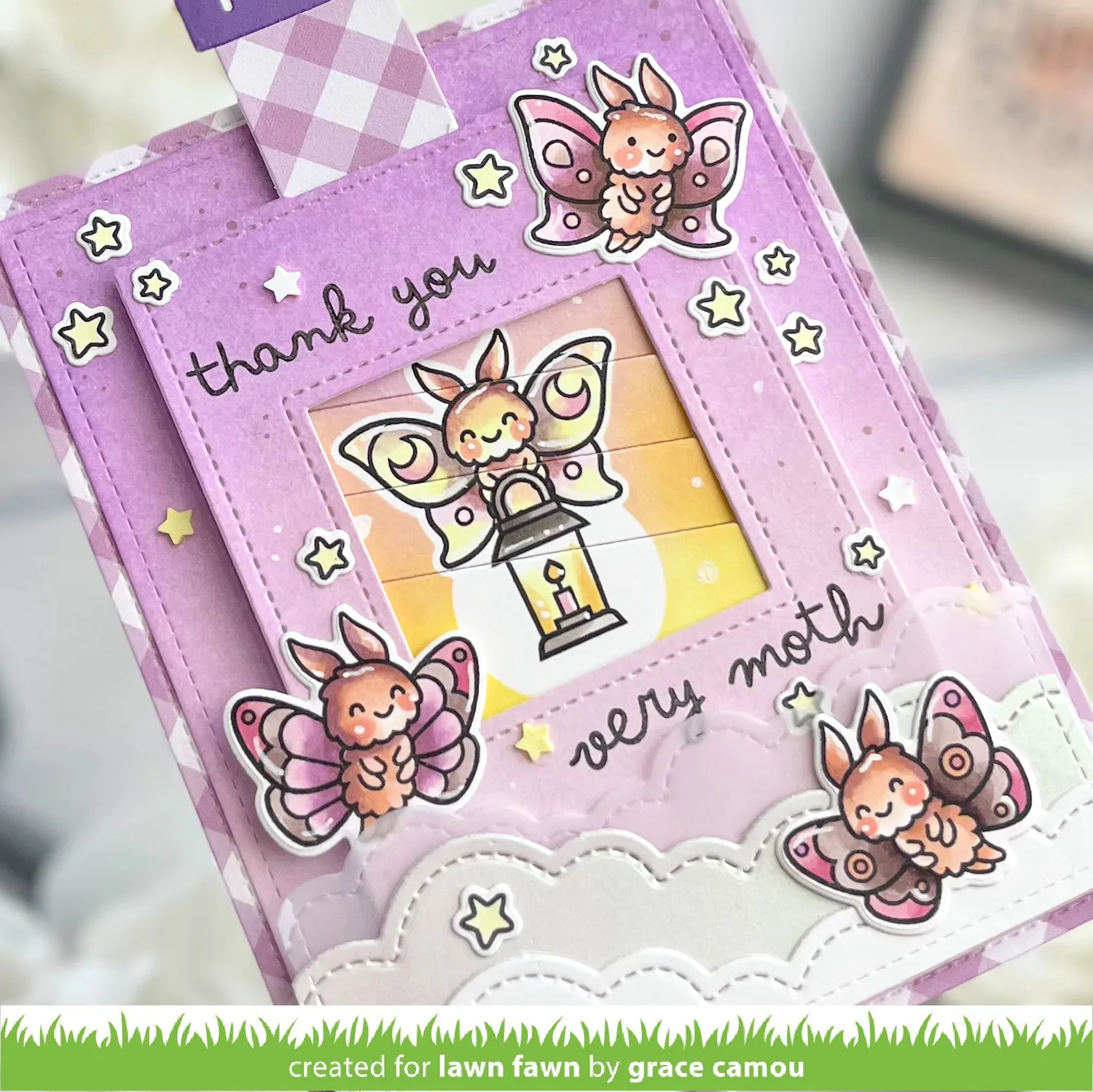Lawn Fawn I Like Cute Moths Clear Stamps Motten