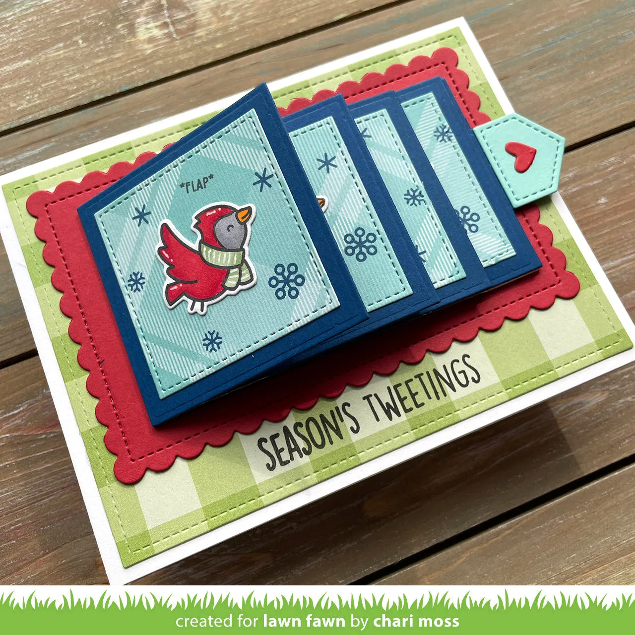 Lawn Fawn Flappy Holiday Clear Stamps Mini Vögel