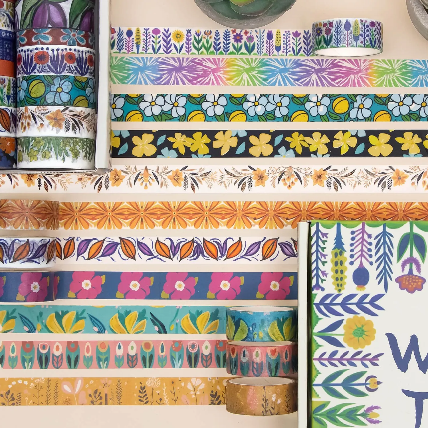 Ieebee Floral Washi Tape Set 48 Rollen Folk Art
