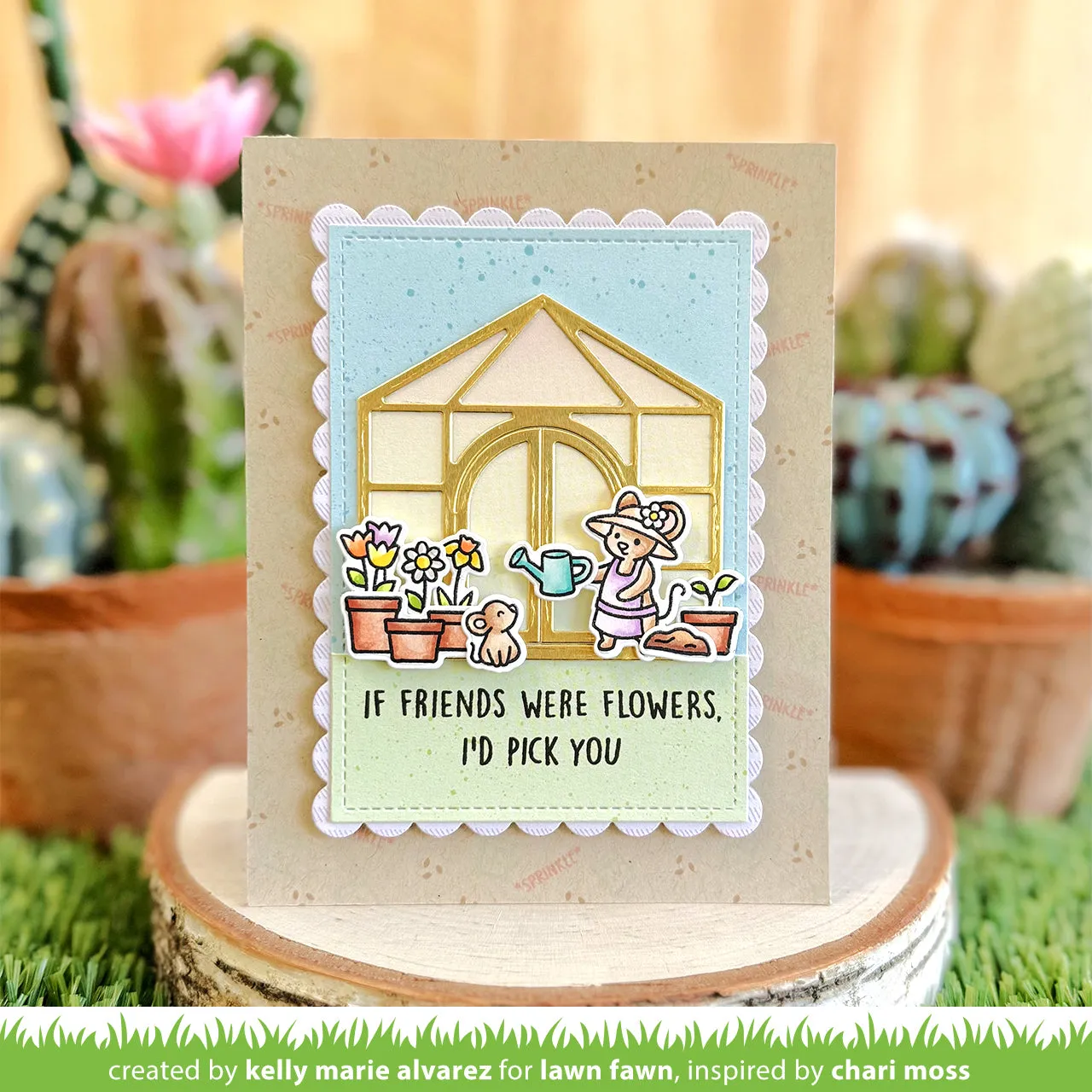 Lawn Fawn Garden Mouse LF3364 Clear Stamps Garten Maus