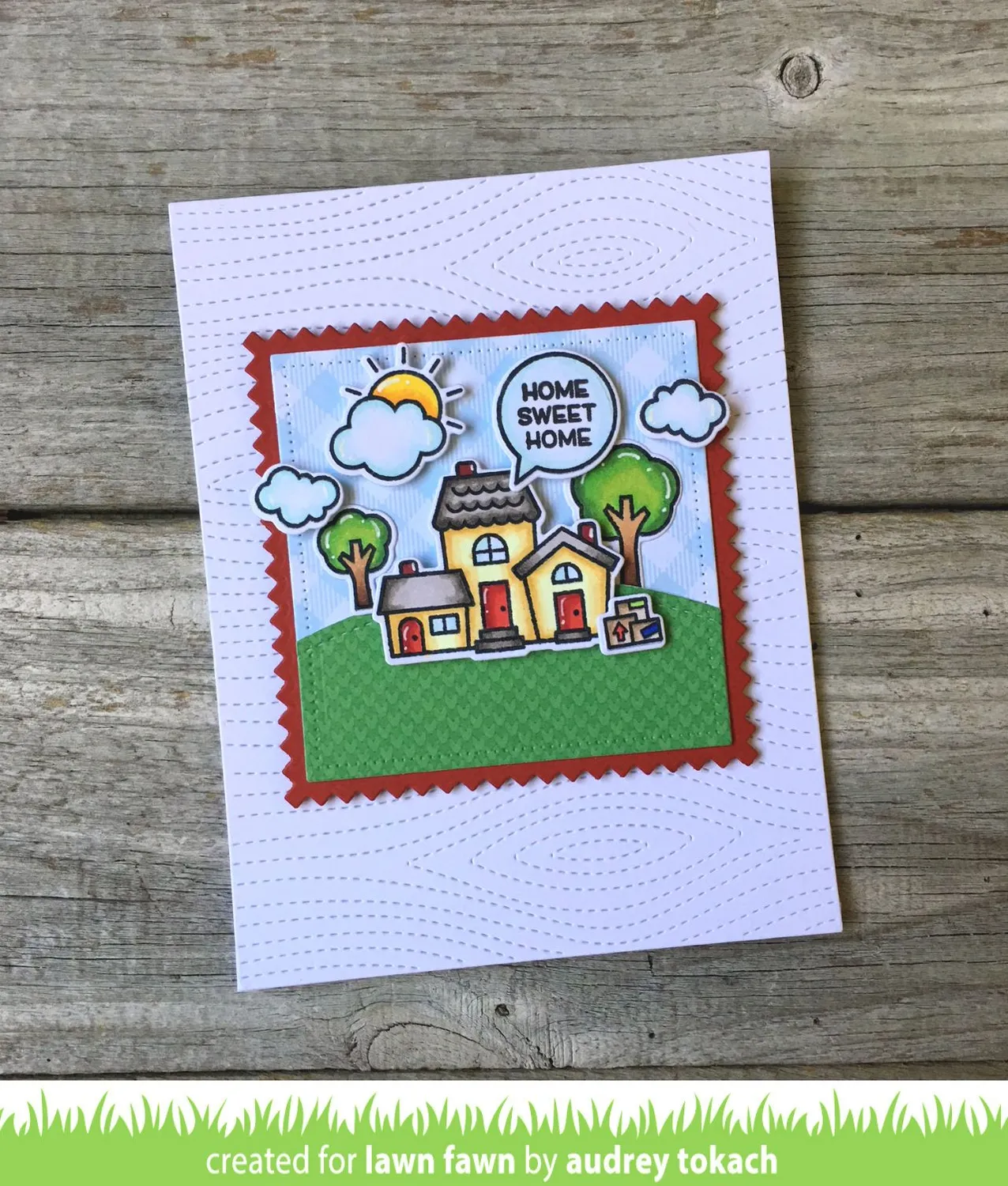 Lawn Fawn Happy Village Stempelset Häuser Einzug