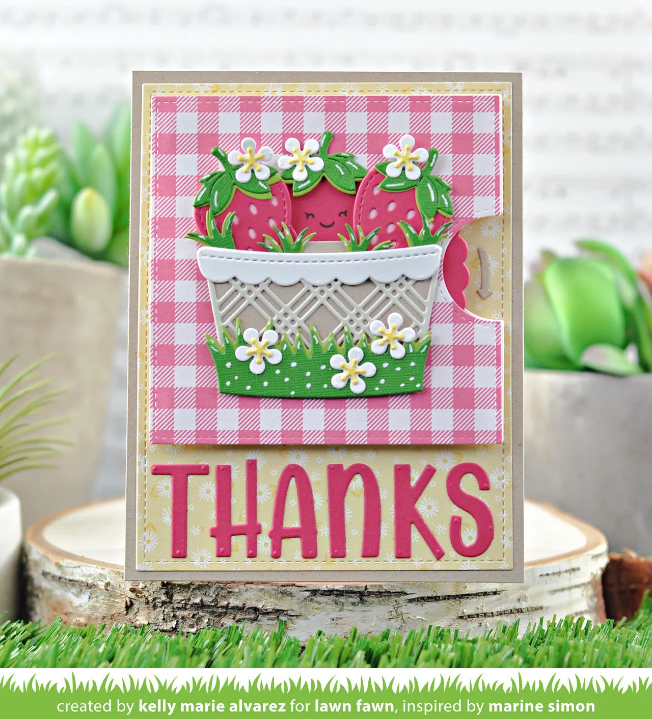Lawn Fawn Reveal Wheel Strawberry Add-On Stanzschablone Erdbeere