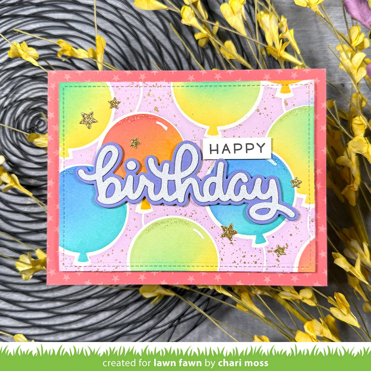 Lawn Fawn Scripty Birthday Outline Stanze Kontur