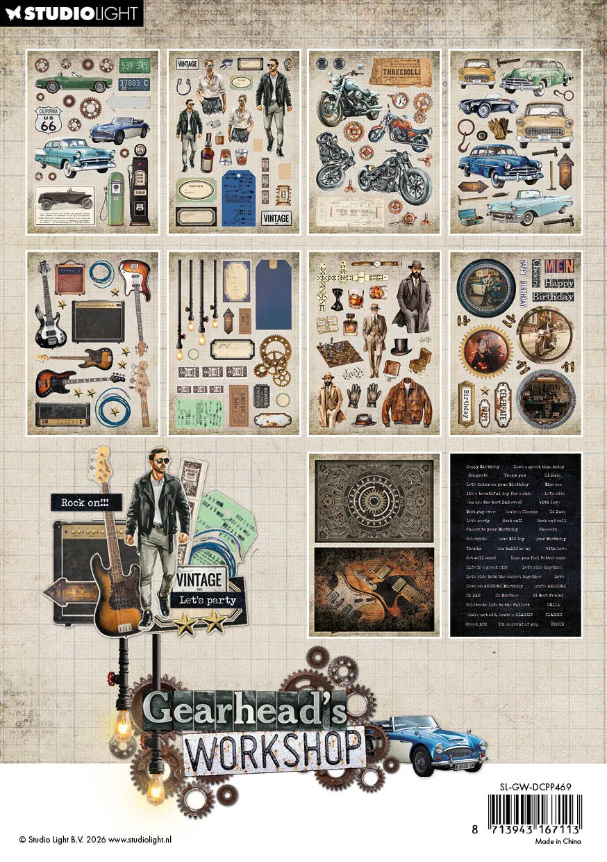 Studio Light Gearhead's Workshop Die-Cut Papier 20 Blatt