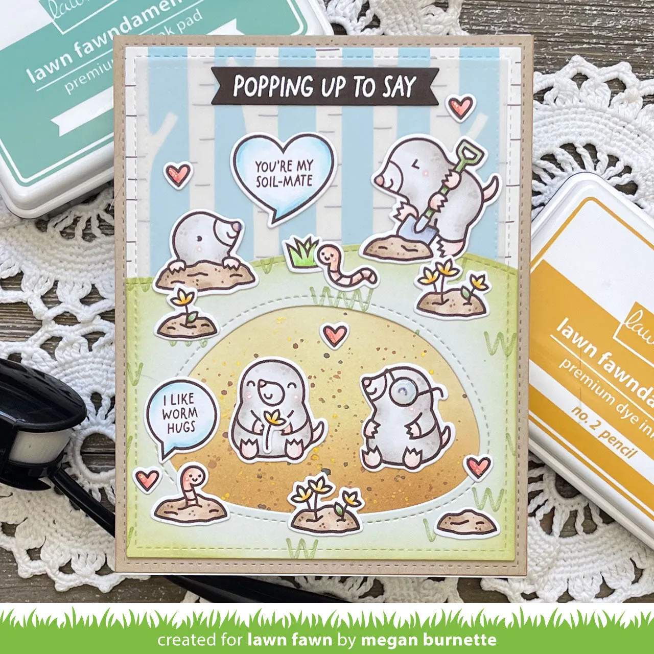 Lawn Fawn A Mole Lot of Love Add-On Stempel Valentinstag
