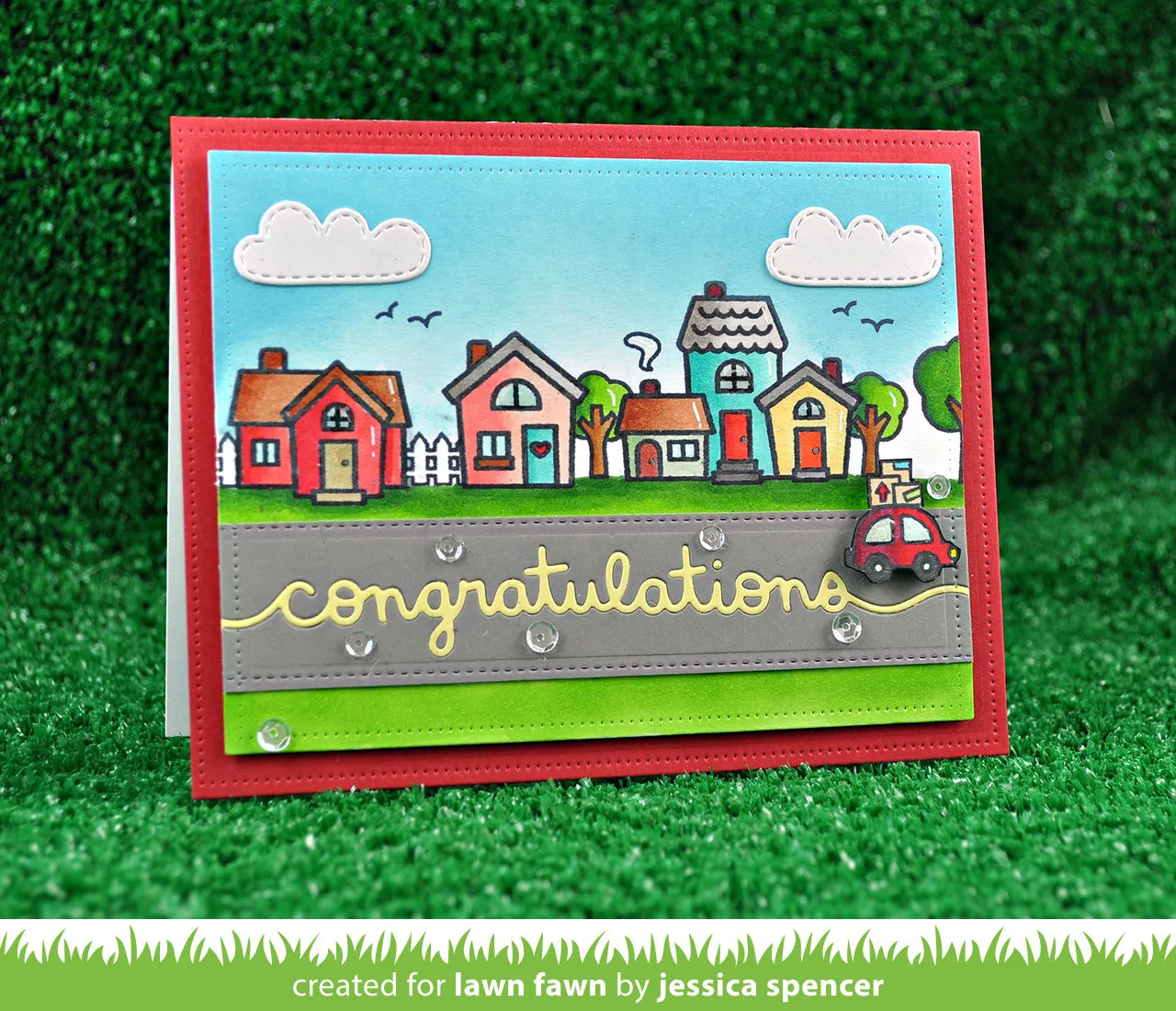 Lawn Fawn Congratulations Border LF1614 Stanzschablone