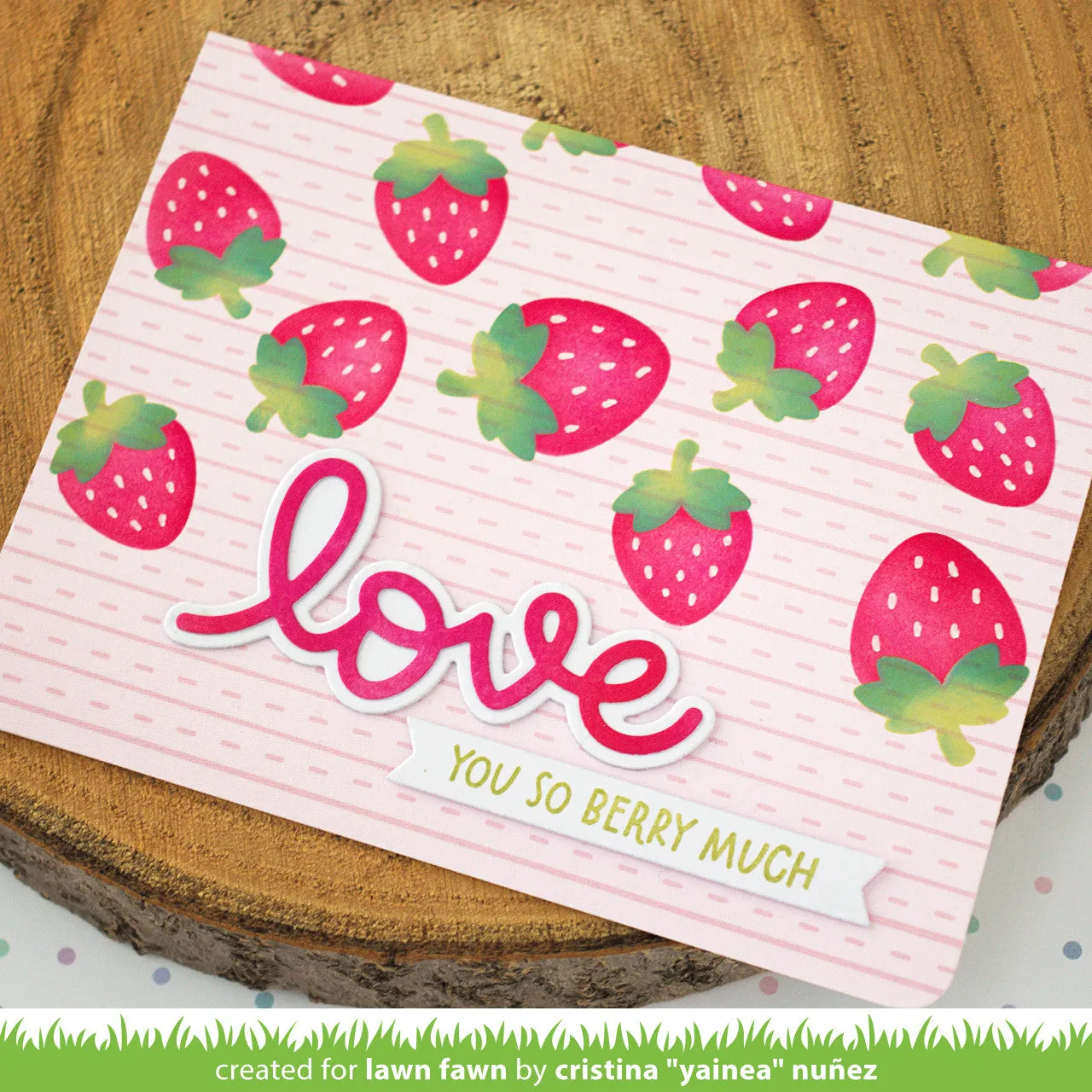 Lawn Fawn Strawberry Fields Schablonen Erdbeere