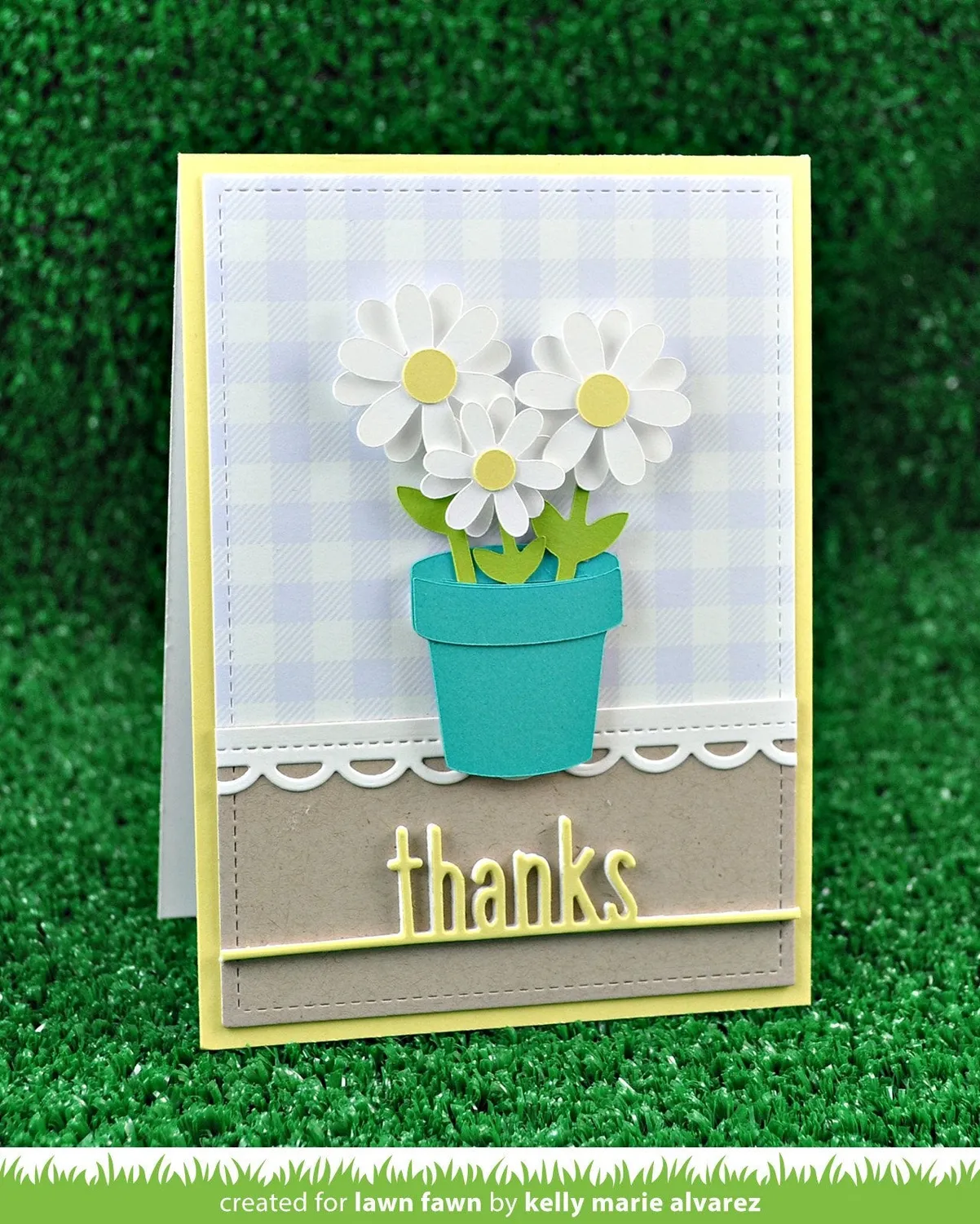 Lawn Fawn Thanks Line Border Stanze Schriftzug
