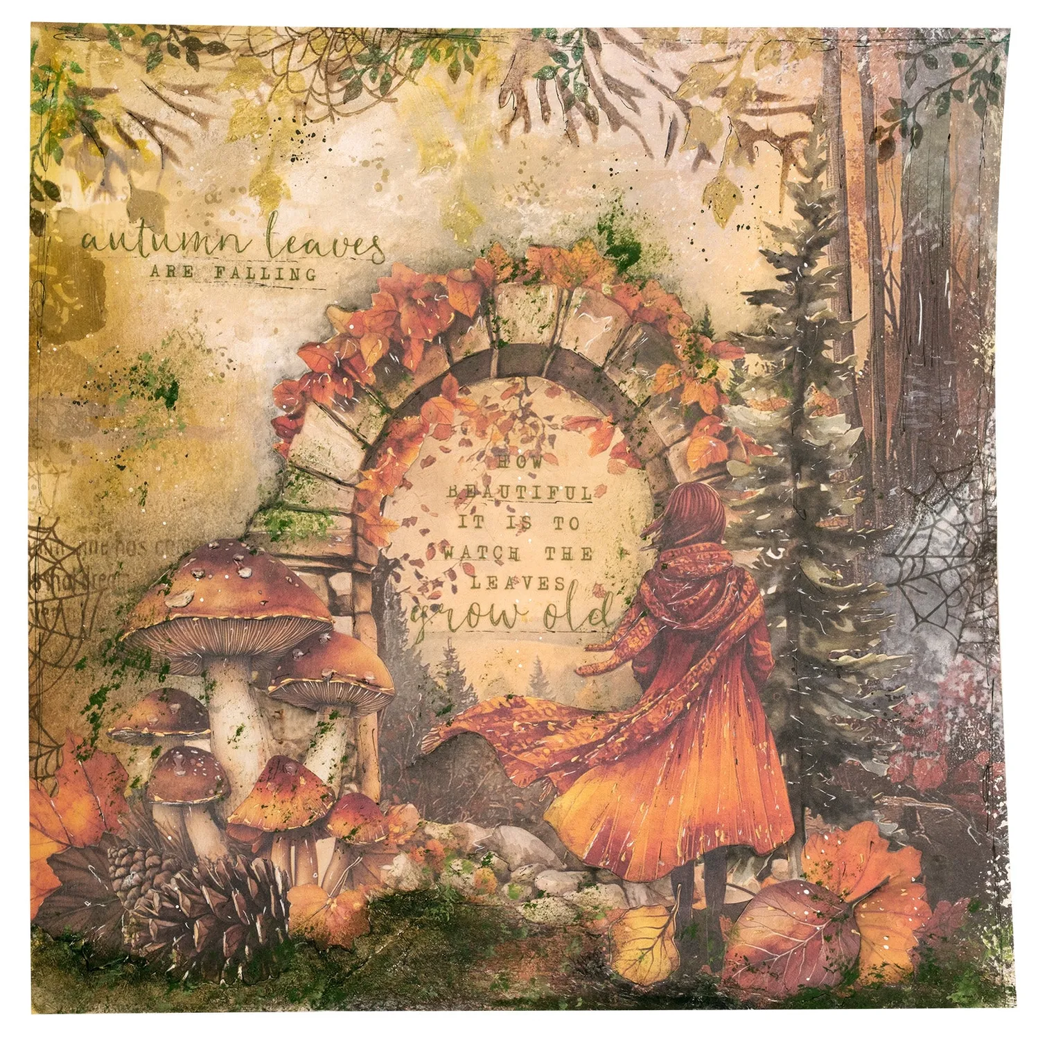 Jenine's Mindful Art Autumn Pathway Schablone 4-teilig Wald